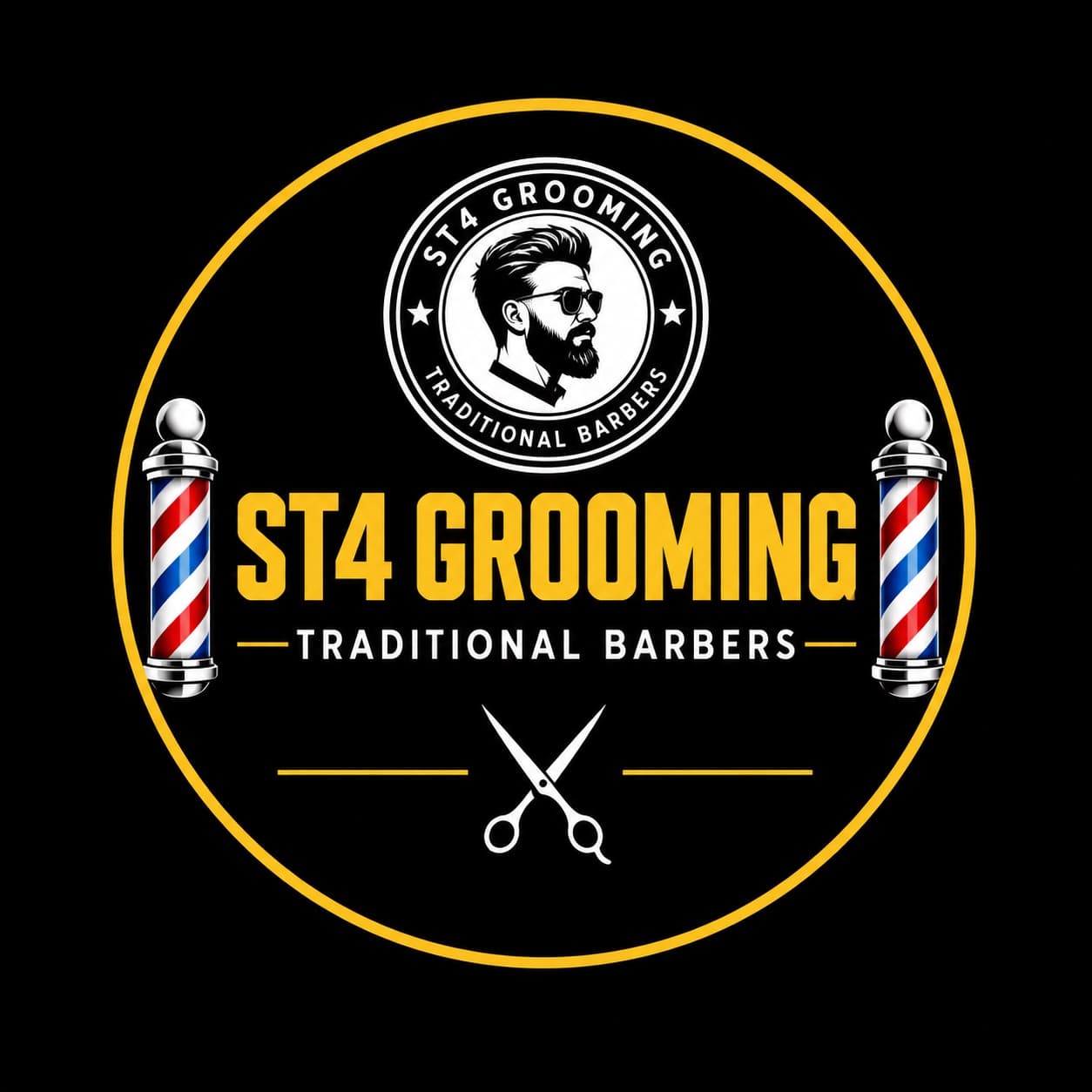ST4 Grooming traditional barbers logo
