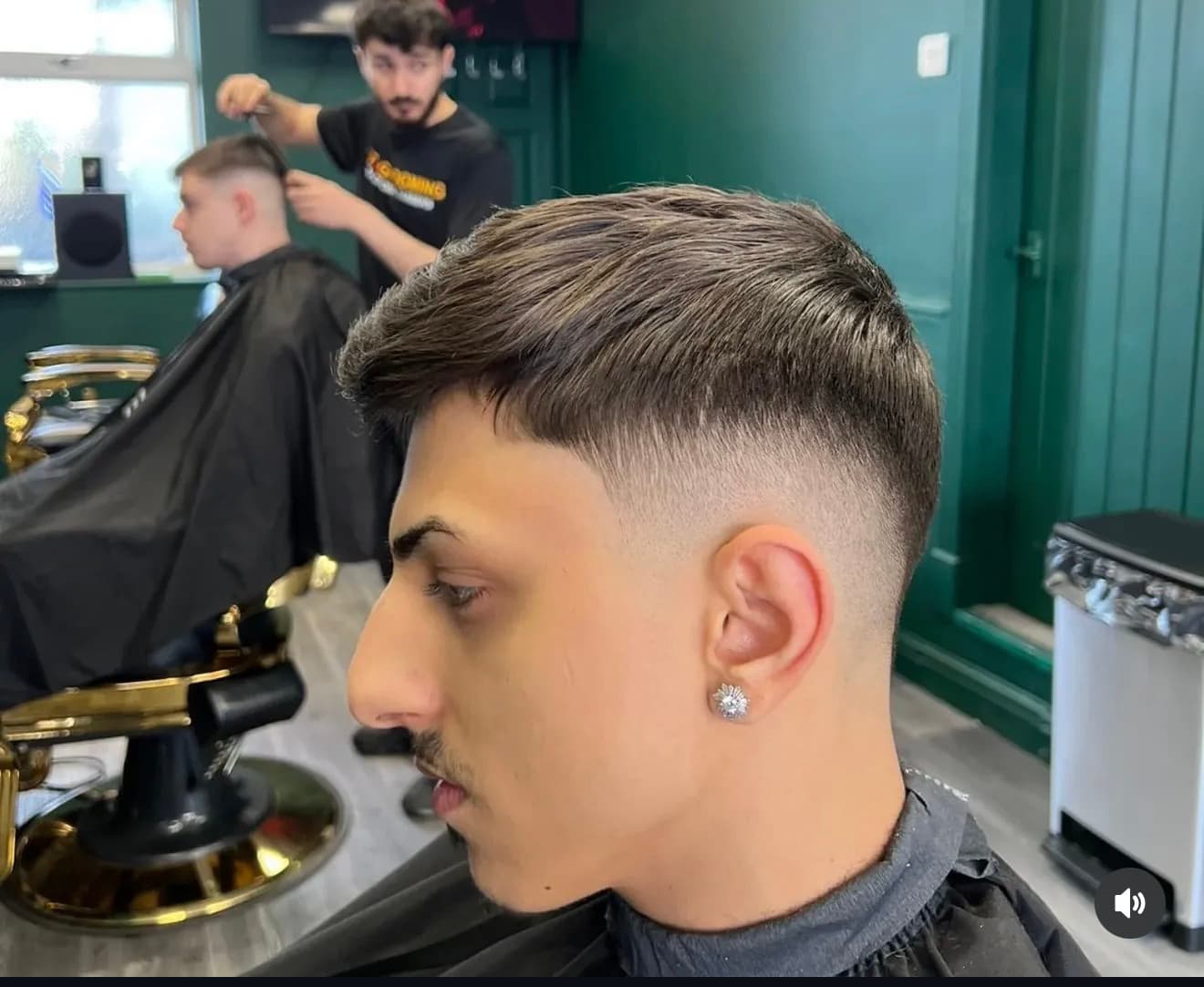 Fade cut in progress at ST4 Grooming, Fenton